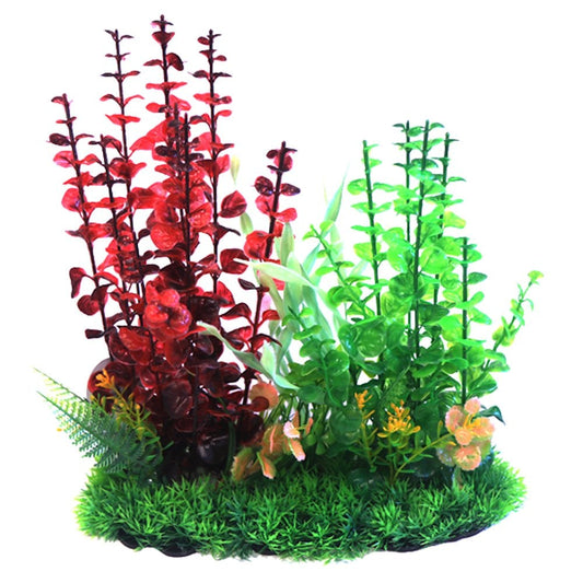 Red & Green Combi Plastic Plant 33cm