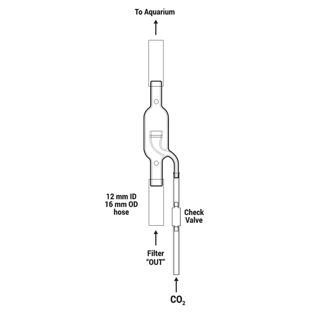 Glass Inline CO2 Diffuser 13mm