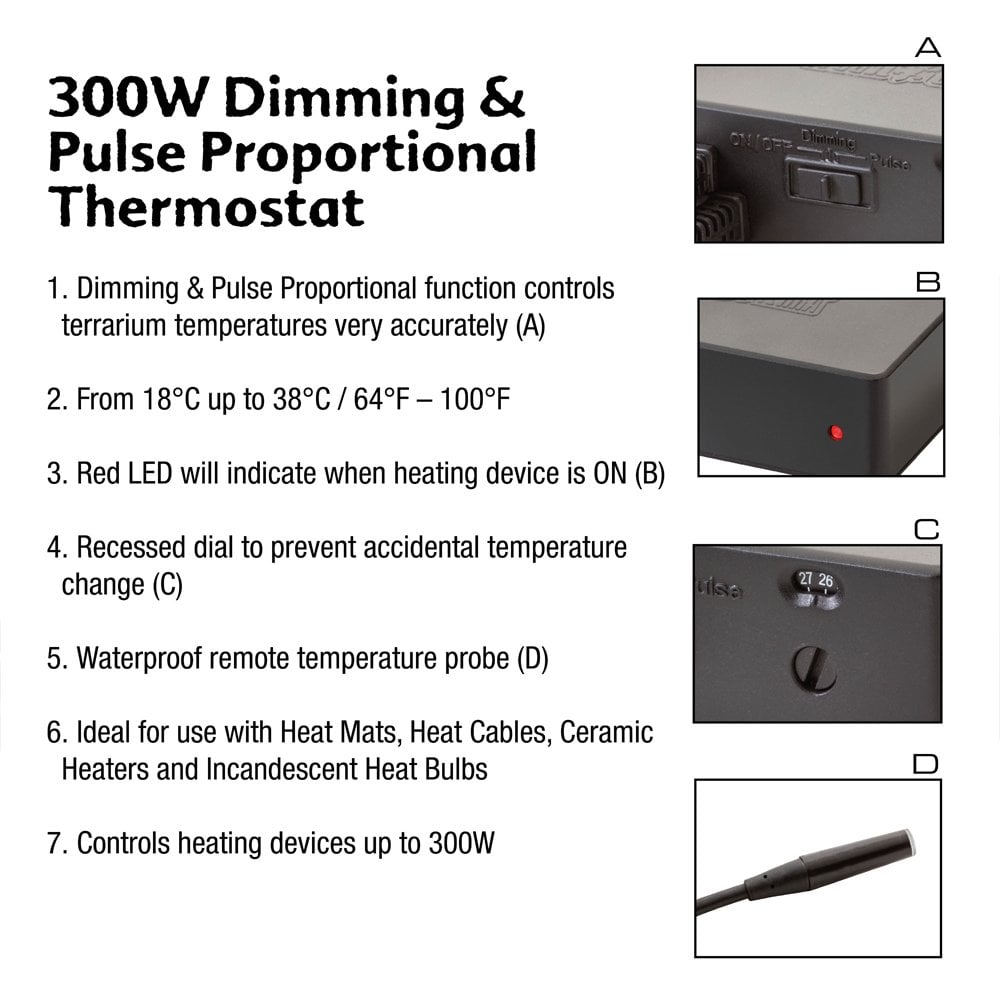 300W Dimming/Pulse Proportional Thermostat