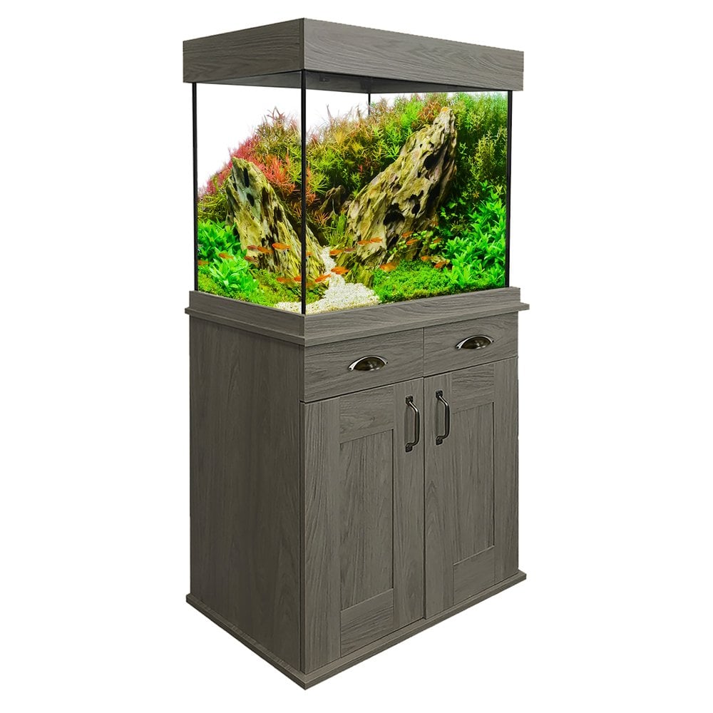 Shaker 168L Aquarium & Cabinet Set - Slate Grey