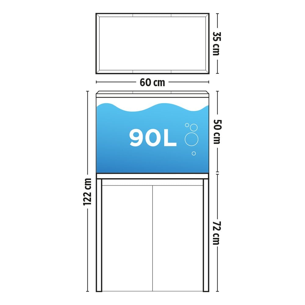 Roma 90 Bluetooth LED Aquarium & Cabinet Set - Oak