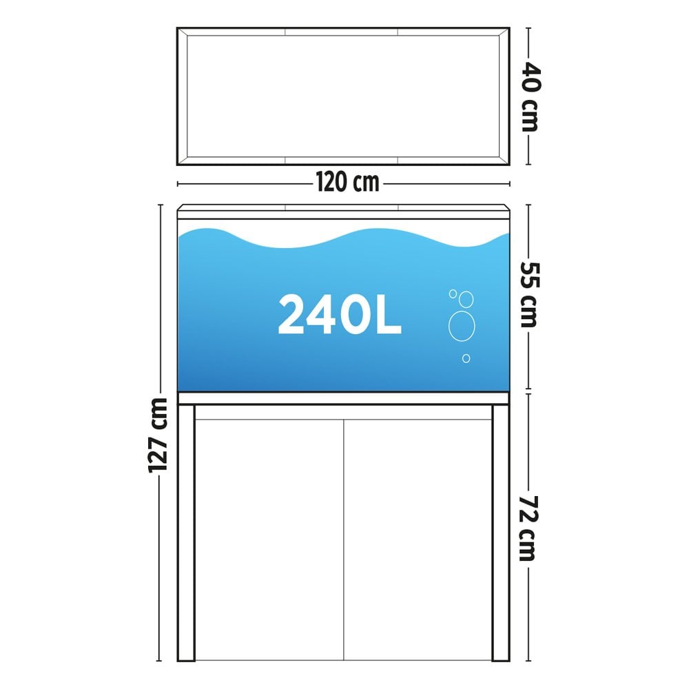 Roma 240 Bluetooth LED Aquarium & Cabinet Set - Black