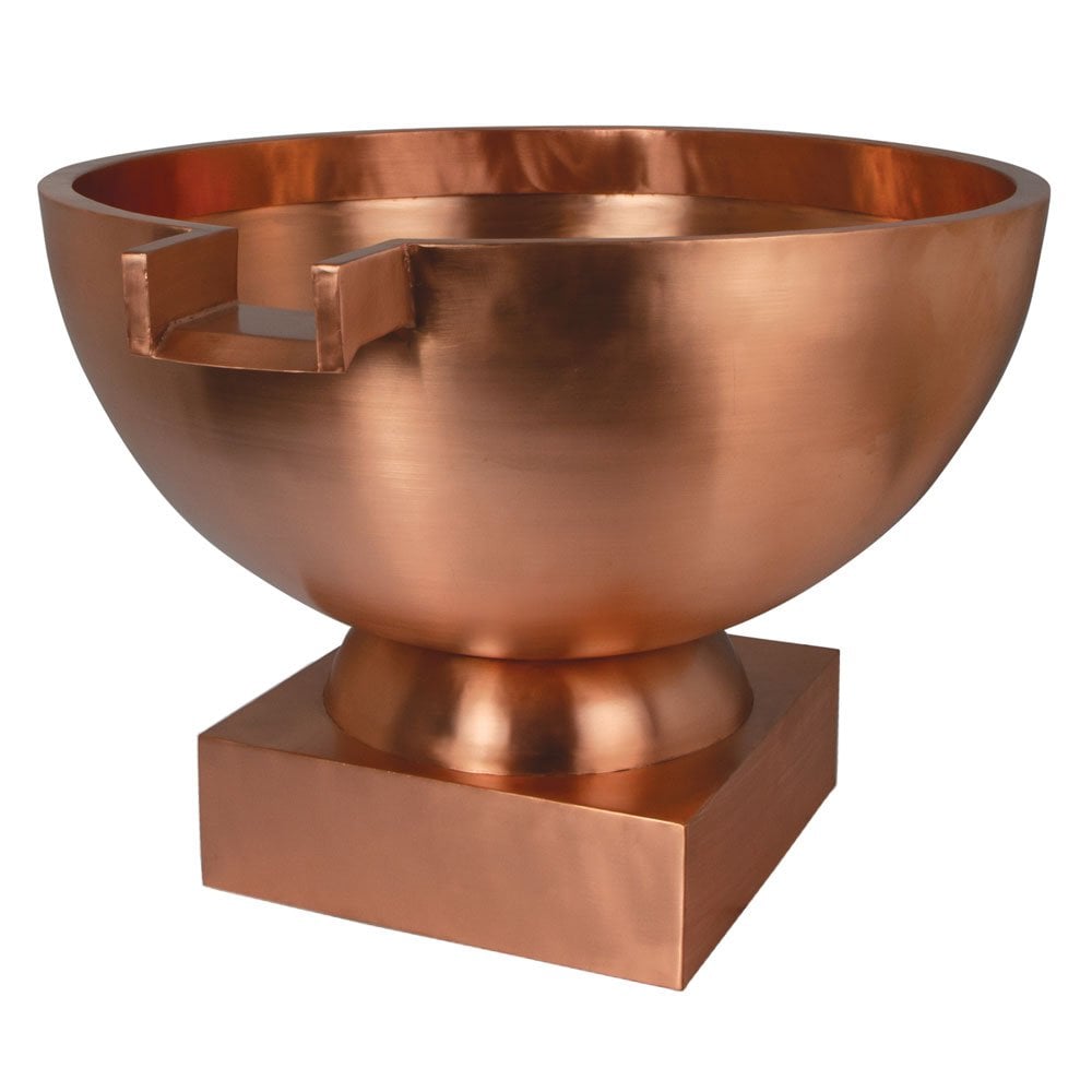 Round Copper Bowl With Small Spillway