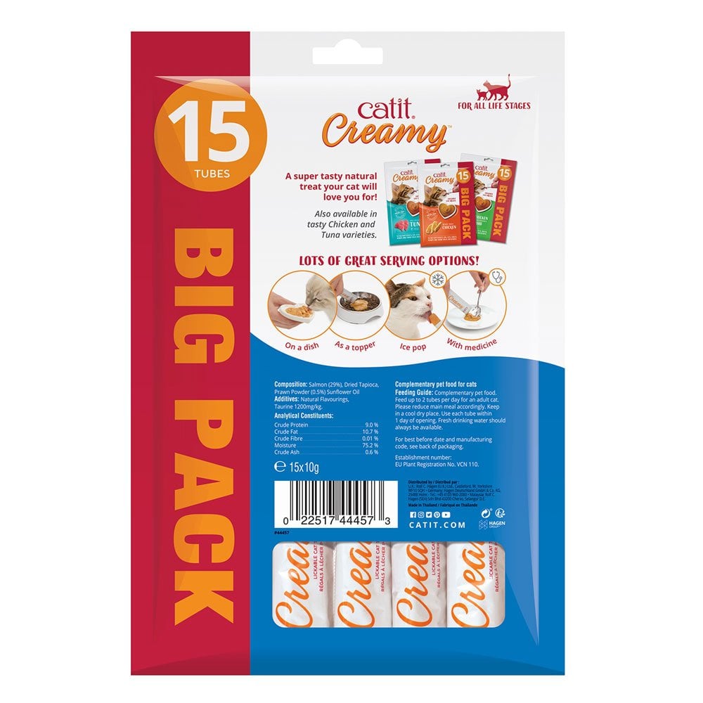 Creamy Lickable Cat Treats - Salmon & Prawns (15pk)