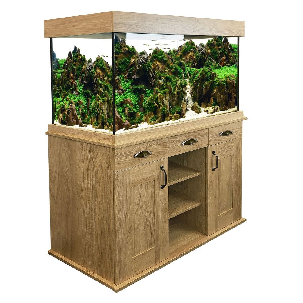 Shaker 345L Aquarium & Cabinet With FREE Bundle - Hampshire Oak