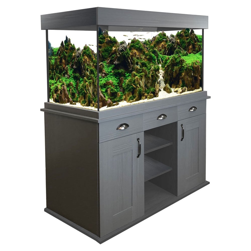 Shaker 345L Aquarium & Cabinet With FREE Bundle - Slate Grey