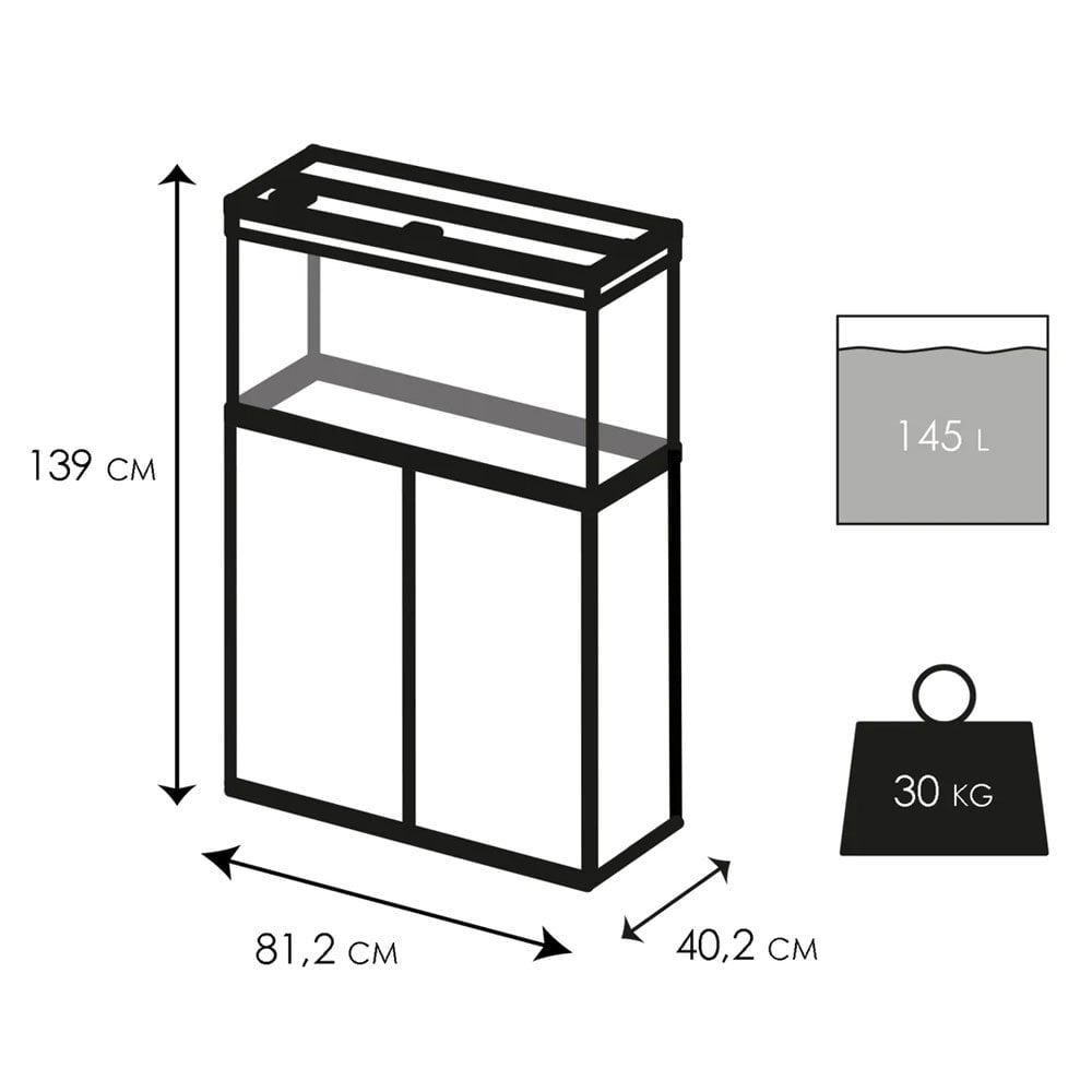 Emotions Pro 80 Aquarium & Cabinet Set - Black
