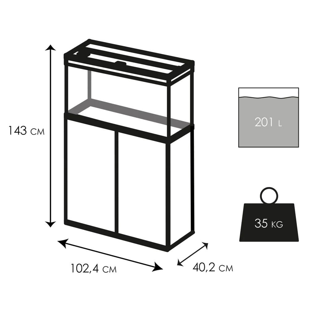 Emotions Pro 100 Aquarium & Cabinet Set - Black