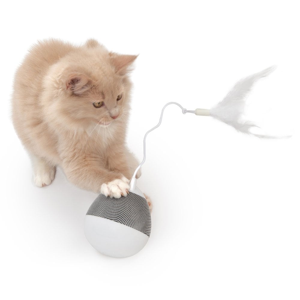 Pixi Spinner Cat Toy - White & Grey