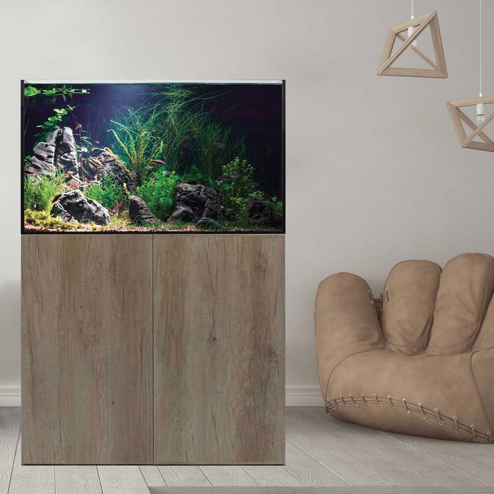 AquaSys 230 Aquarium & Cabinet Set - Grey Nebraska Oak