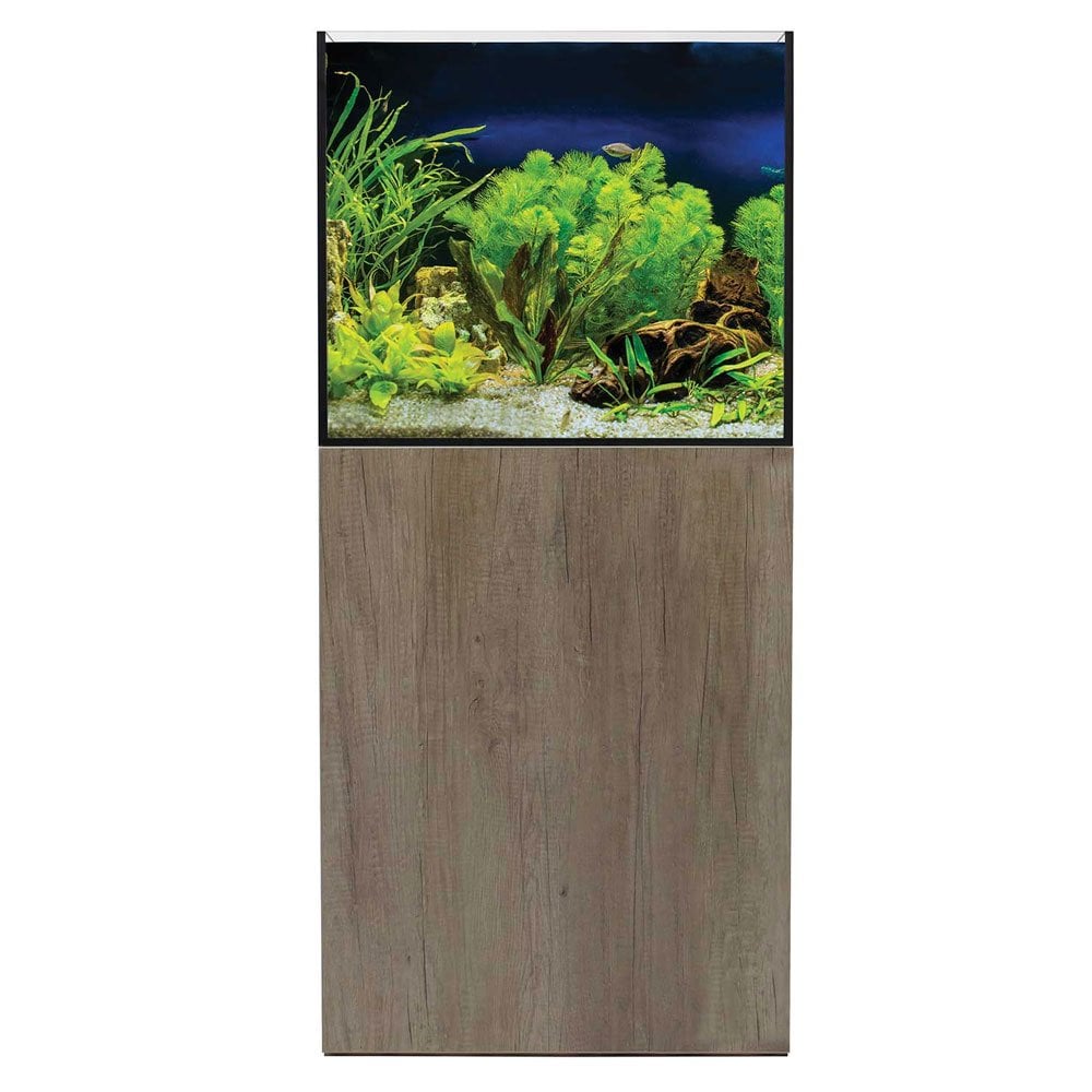 AquaSys 150 Aquarium & Cabinet Set - Grey Nebraska Oak