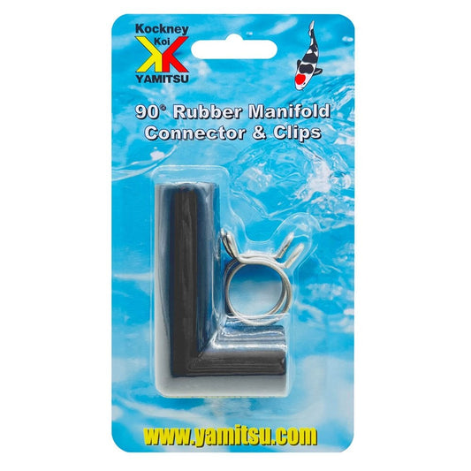 Air Pump 90° Rubber Manifold Connector & Clips