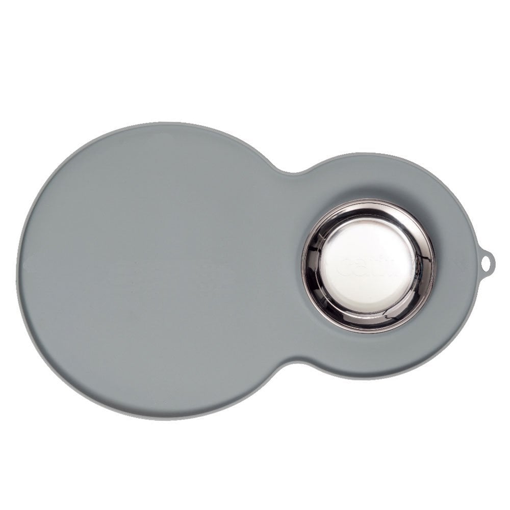 Peanut Placemat With Food Bowl - Grey