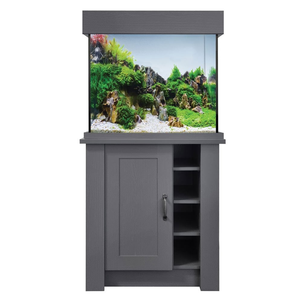 OakStyle 110 Aquarium & Cabinet Set - Slate Grey