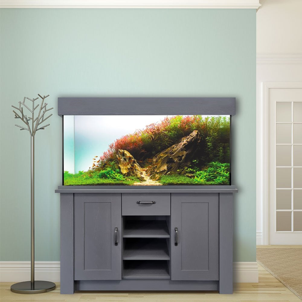 OakStyle 230 Aquarium & Cabinet Set - Slate Grey