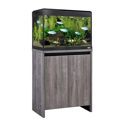 Roma 90 Bluetooth LED Aquarium & Cabinet Set - Grey White River Oak