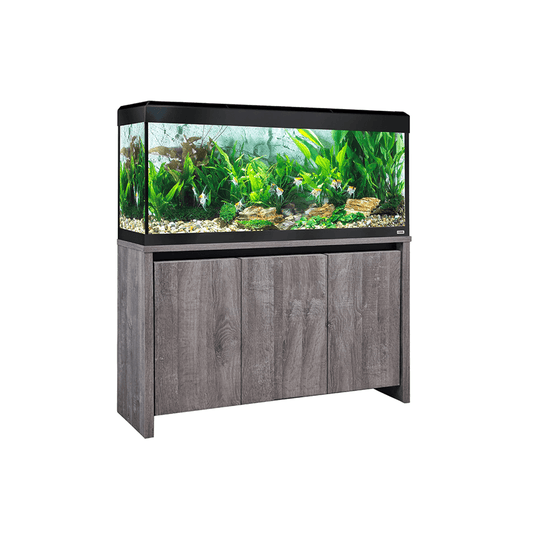 Roma 240 Bluetooth LED Aquarium & Cabinet Set - Grey White River Oak