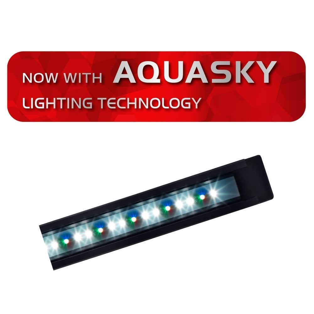 Roma 240 Bluetooth LED Aquarium & Cabinet Set - Grey White River Oak