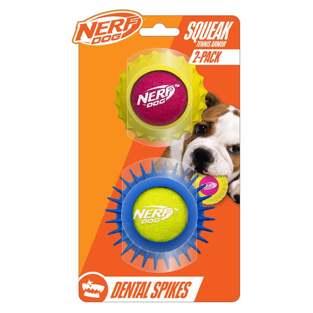 Rubber Squeak Tennis Armor Balls 2.5in (2pk)