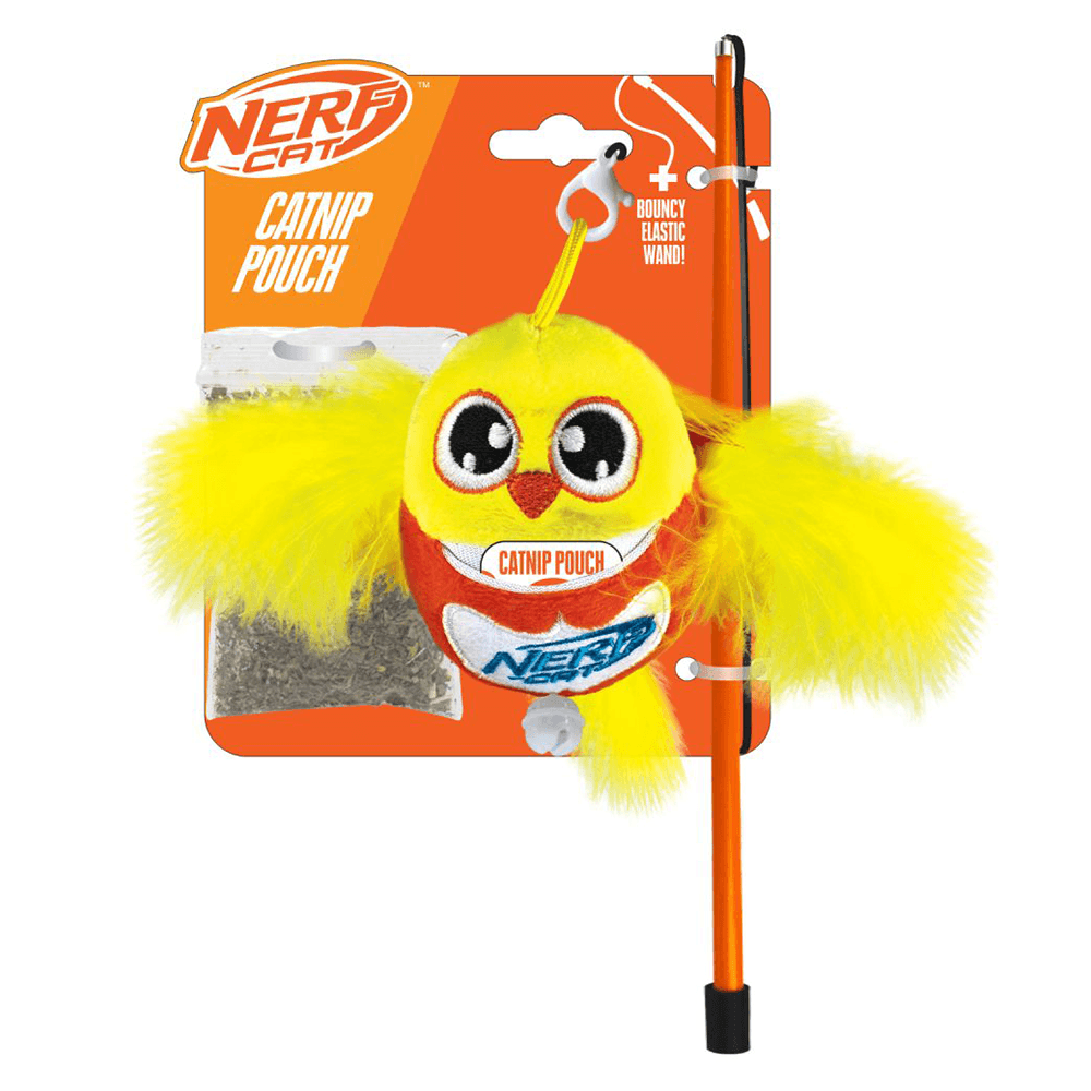 Plush Bird With Bell & Catnip Wand