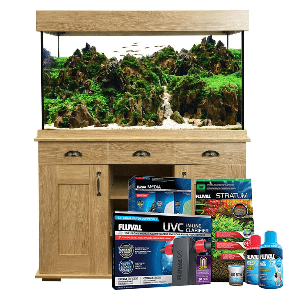 Shaker 345L Aquarium & Cabinet With FREE Bundle - Hampshire Oak