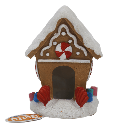 Festive Gingerbread House Aquarium Ornament
