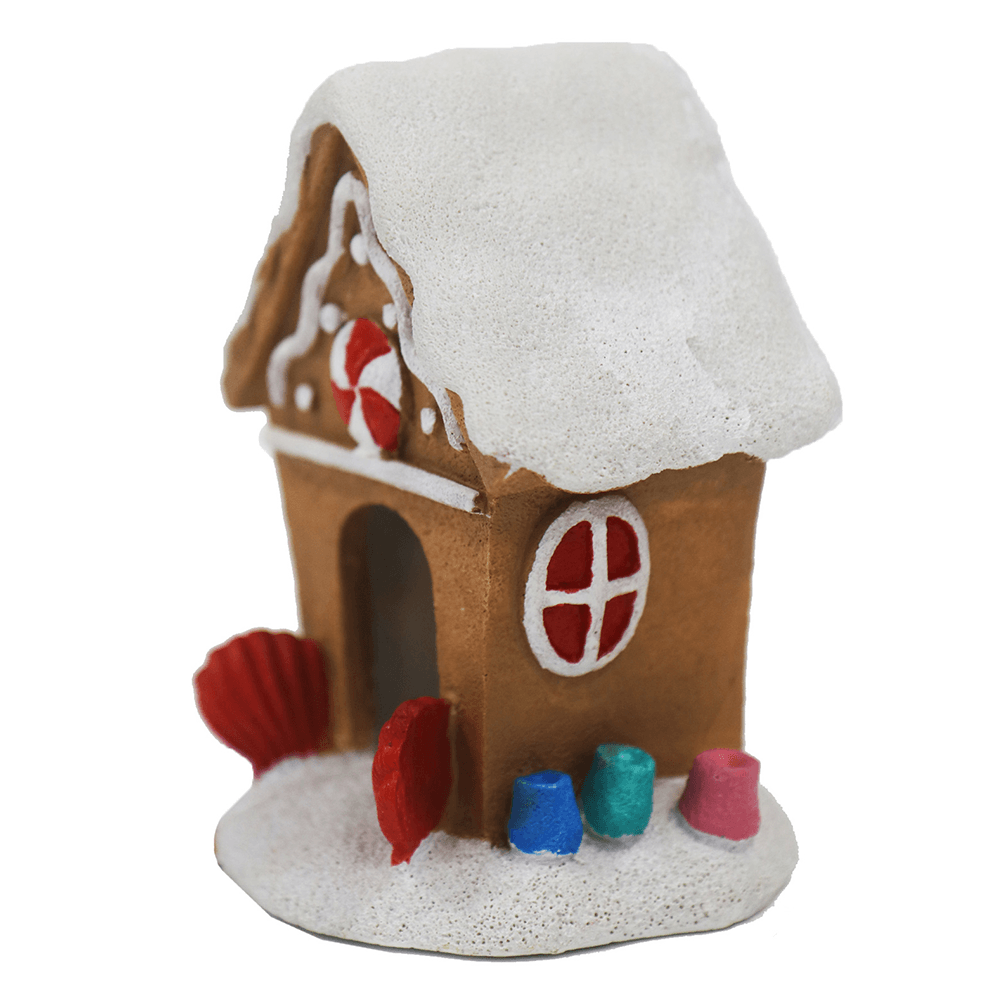 Festive Gingerbread House Aquarium Ornament