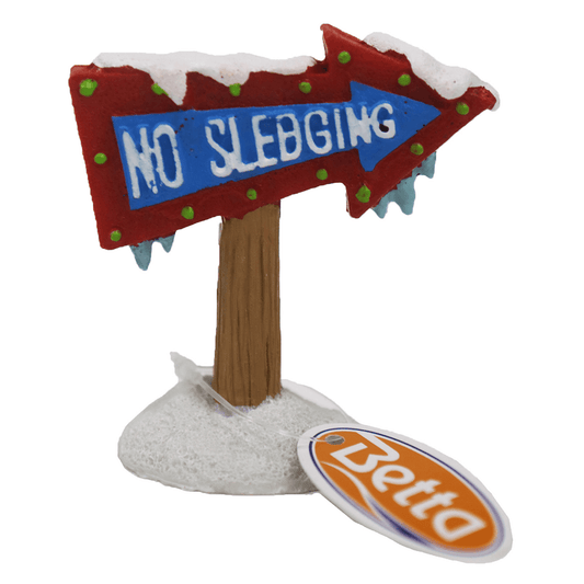 No Sledging Sign Aquarium Ornament