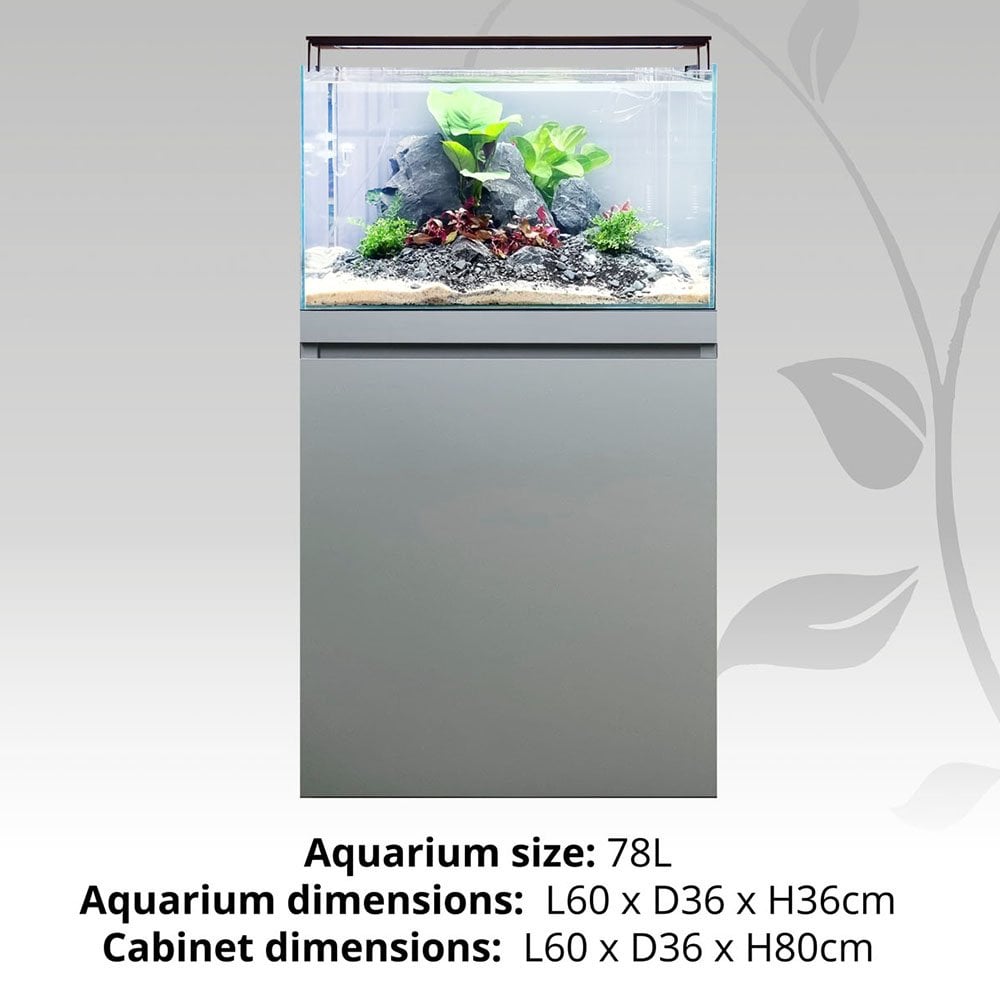 Visi-White 60 Aquascaping Aquarium & Cabinet Set - Dusty Grey