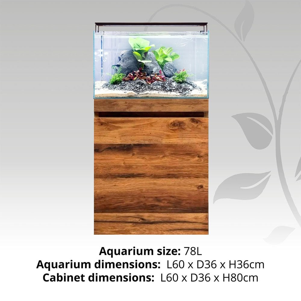 Visi-White 60 Aquascaping Aquarium & Cabinet Set - Hunton Oak