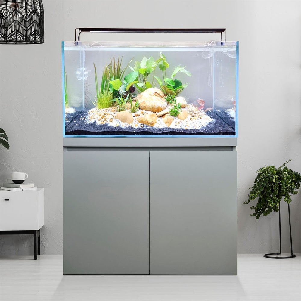 Visi-White 90 Aquascaping Aquarium & Cabinet Set - Dusty Grey