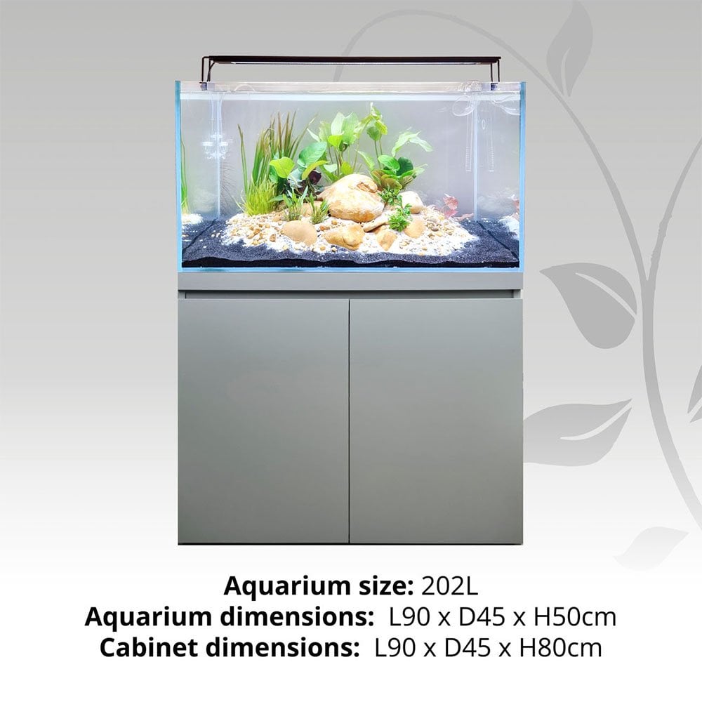 Visi-White 90 Aquascaping Aquarium & Cabinet Set - Dusty Grey