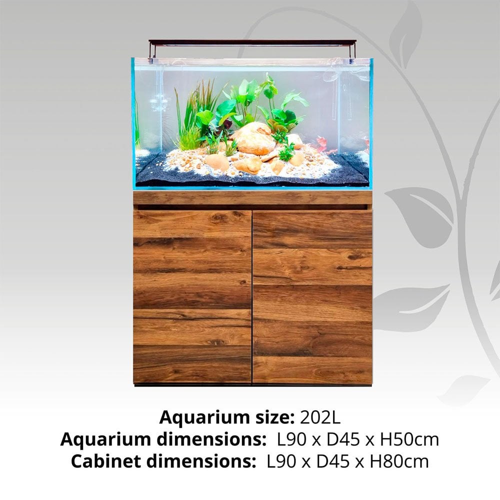 Visi-White 90 Aquascaping Aquarium & Cabinet Set - Hunton Oak