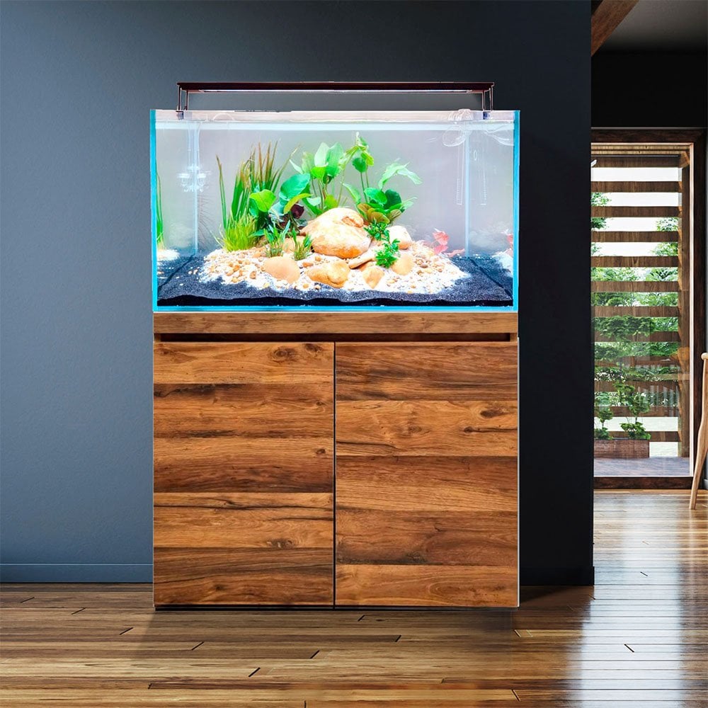 Visi-White 90 Aquascaping Aquarium & Cabinet Set - Hunton Oak