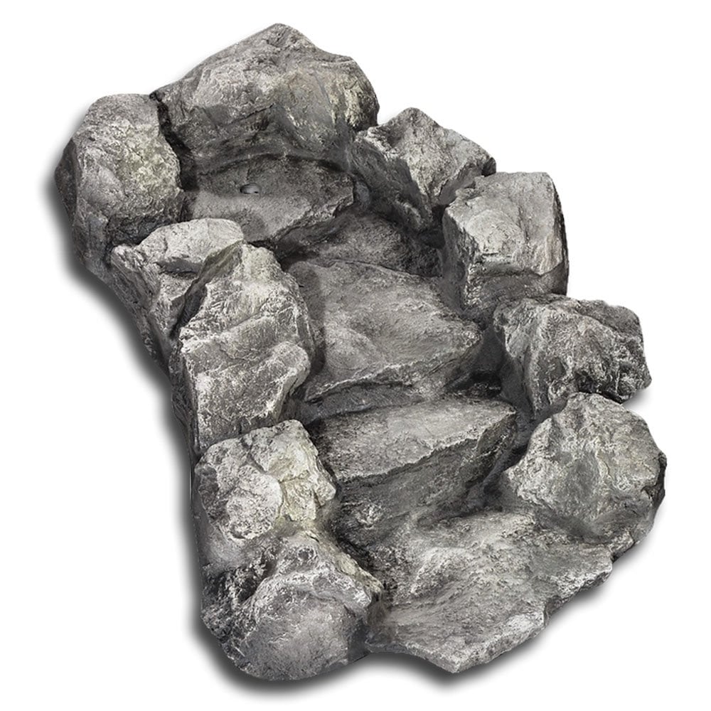 Highland Curved Stream Waterfall - Grey