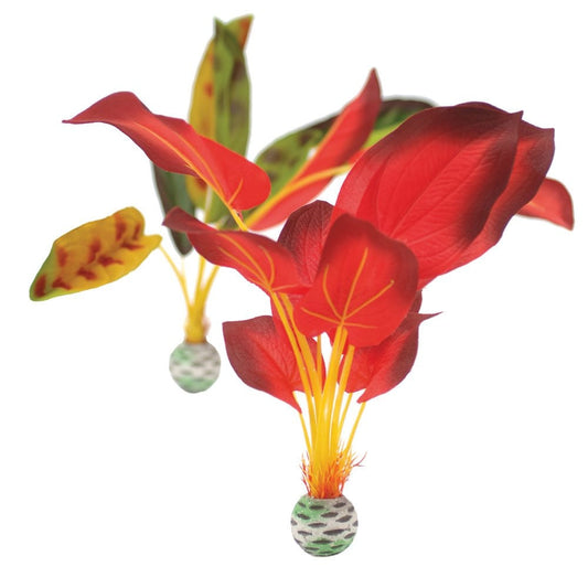 Red/Green Silk Plants - Large