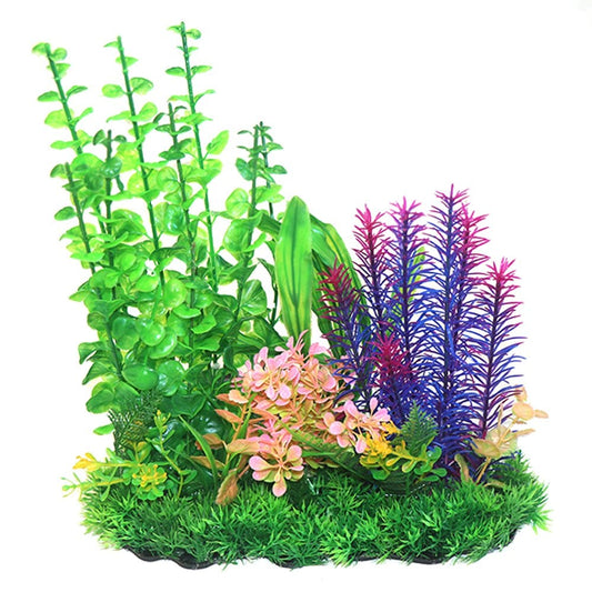 Green & Purple Combi Plastic Plant 33cm