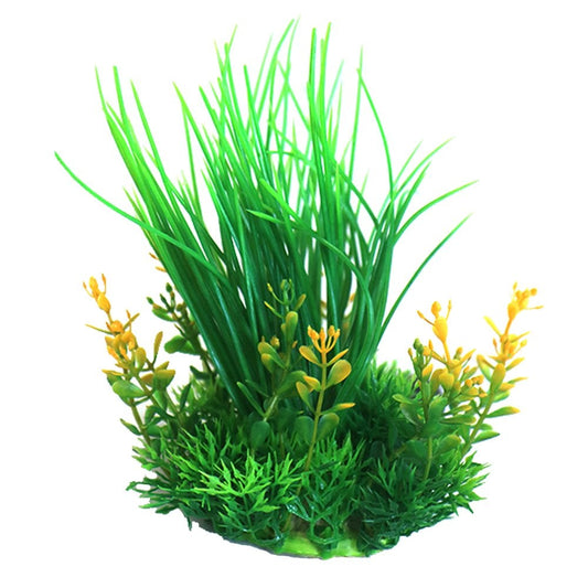 Green & Yellow Plastic Aquarium Plant
