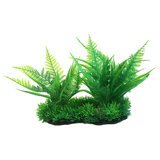 Green Foreground Plastic Plant 15cm