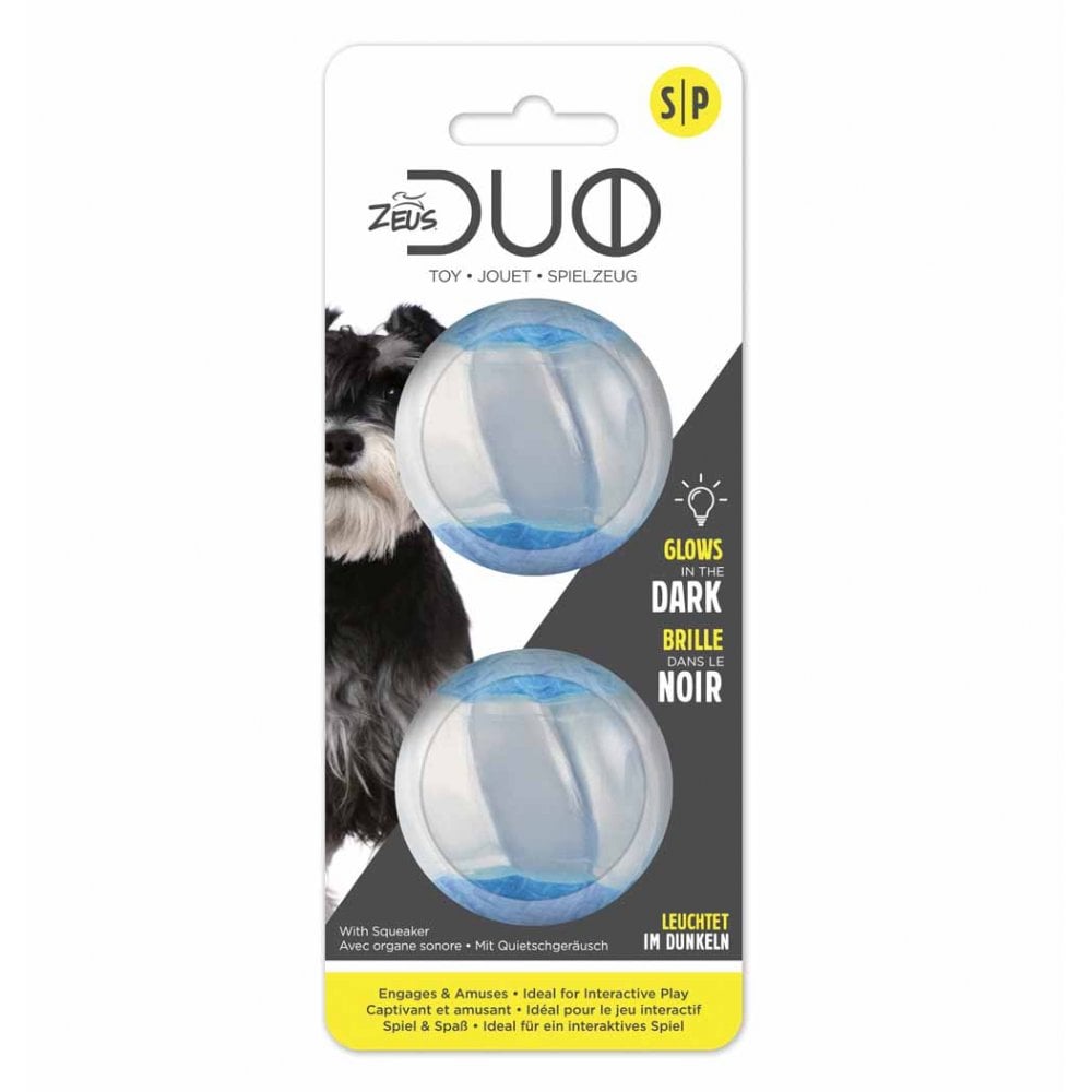 Duo Ball With Squeaker & Glo (2pk)