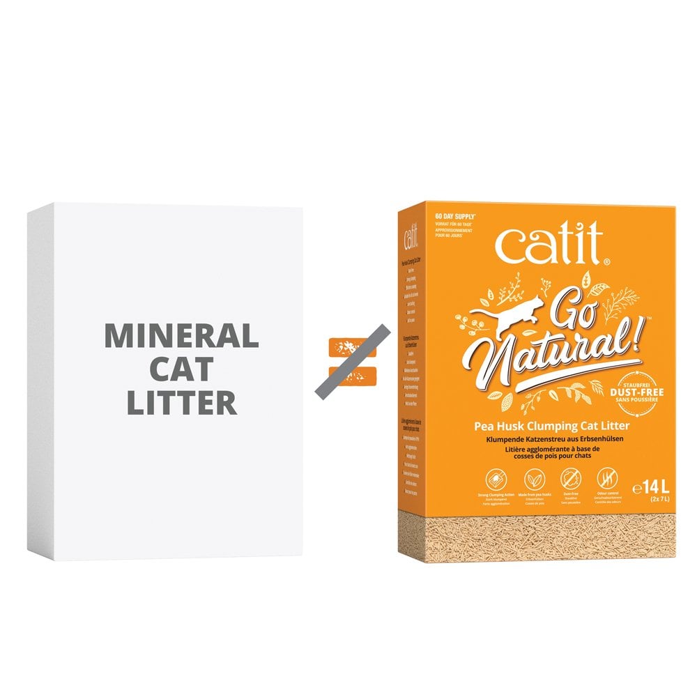 Go Natural Pea Husk Clumping Cat Litter - Vanilla Scented 14L