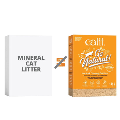 Go Natural Pea Husk Clumping Cat Litter - Vanilla Scented 14L