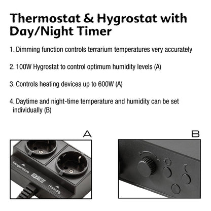 600W Thermostat And 100W Hygrostat With Day/Night Timer