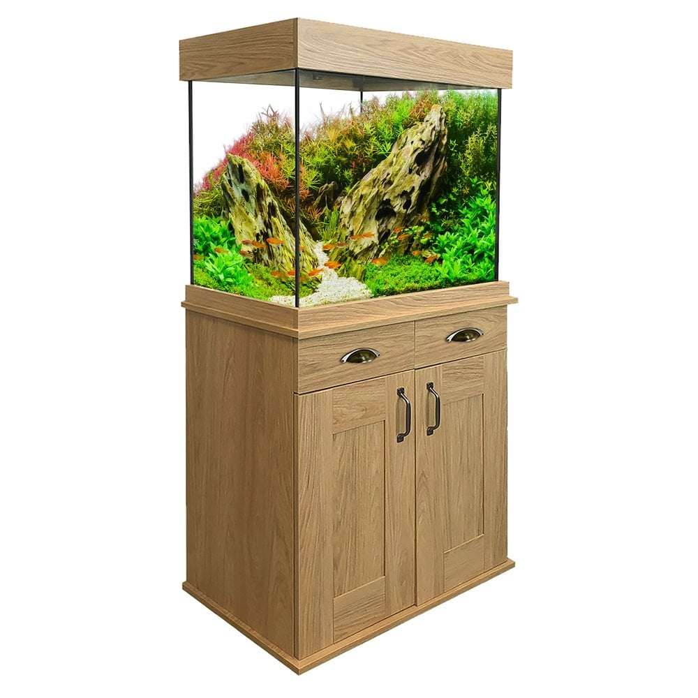 Shaker 168L Aquarium & Cabinet Set - Hampshire Oak