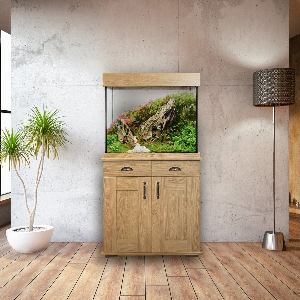 Shaker 168L Aquarium & Cabinet Set - Hampshire Oak