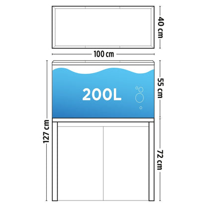 Roma 200 Bluetooth LED Aquarium & Cabinet Set - Oak