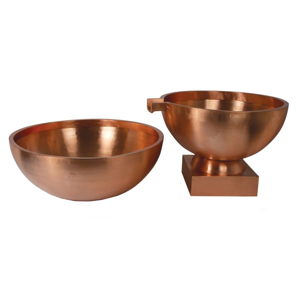 Round Copper Bowl With Small Spillway