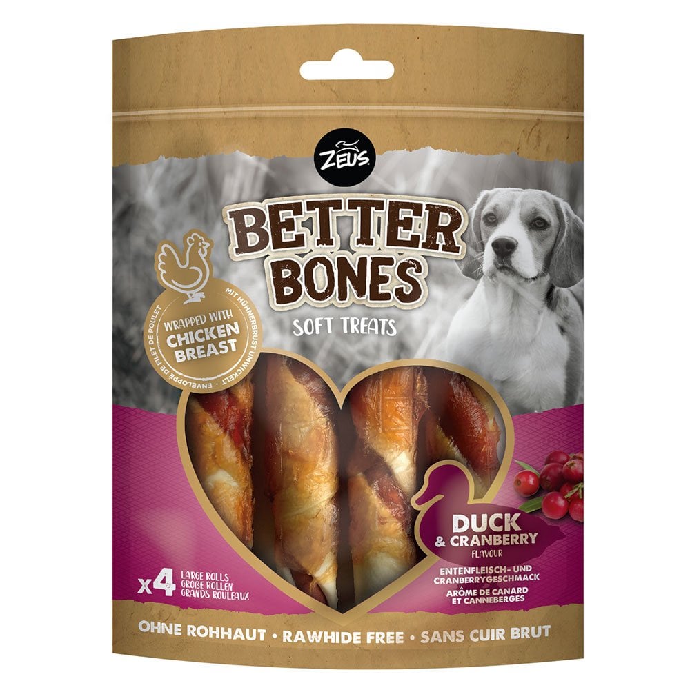 Better Bones Duck & Cranberry Flavour Large Rolls (4pk)