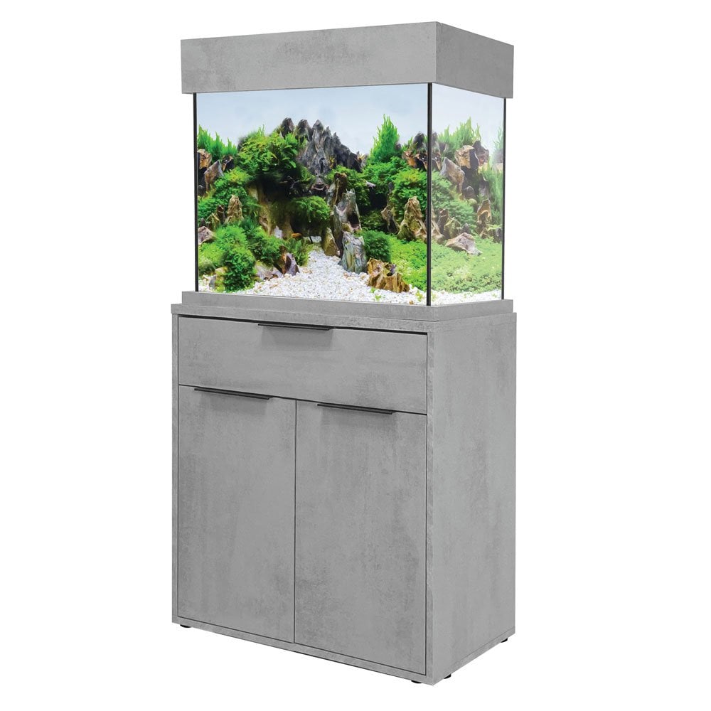 OakStyle 110 Aquarium & Cabinet Set - Industrial Concrete