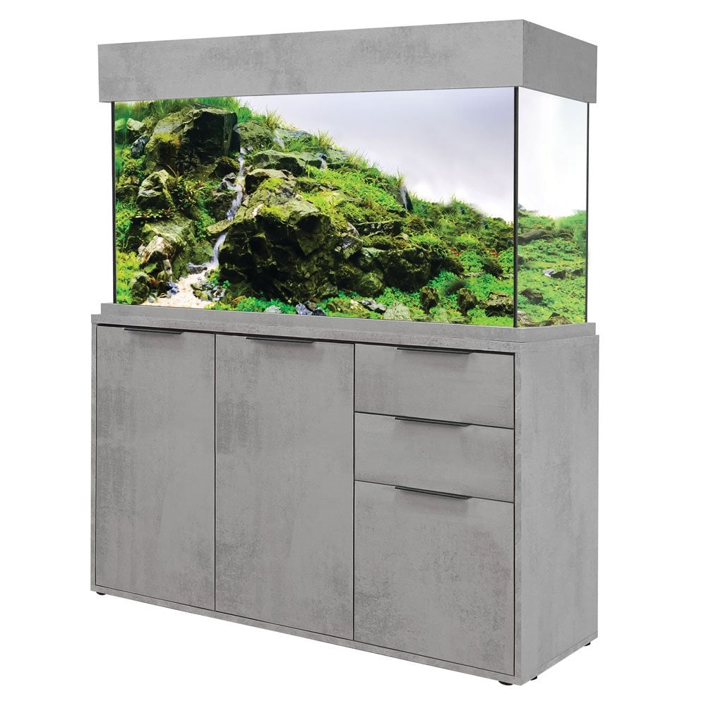 OakStyle 230 Aquarium & Cabinet Set - Industrial Concrete